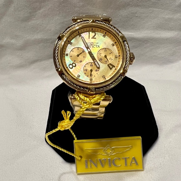 NWT Gold Invicta Watch with Mother of Pearl Face - Picture 5 of 7